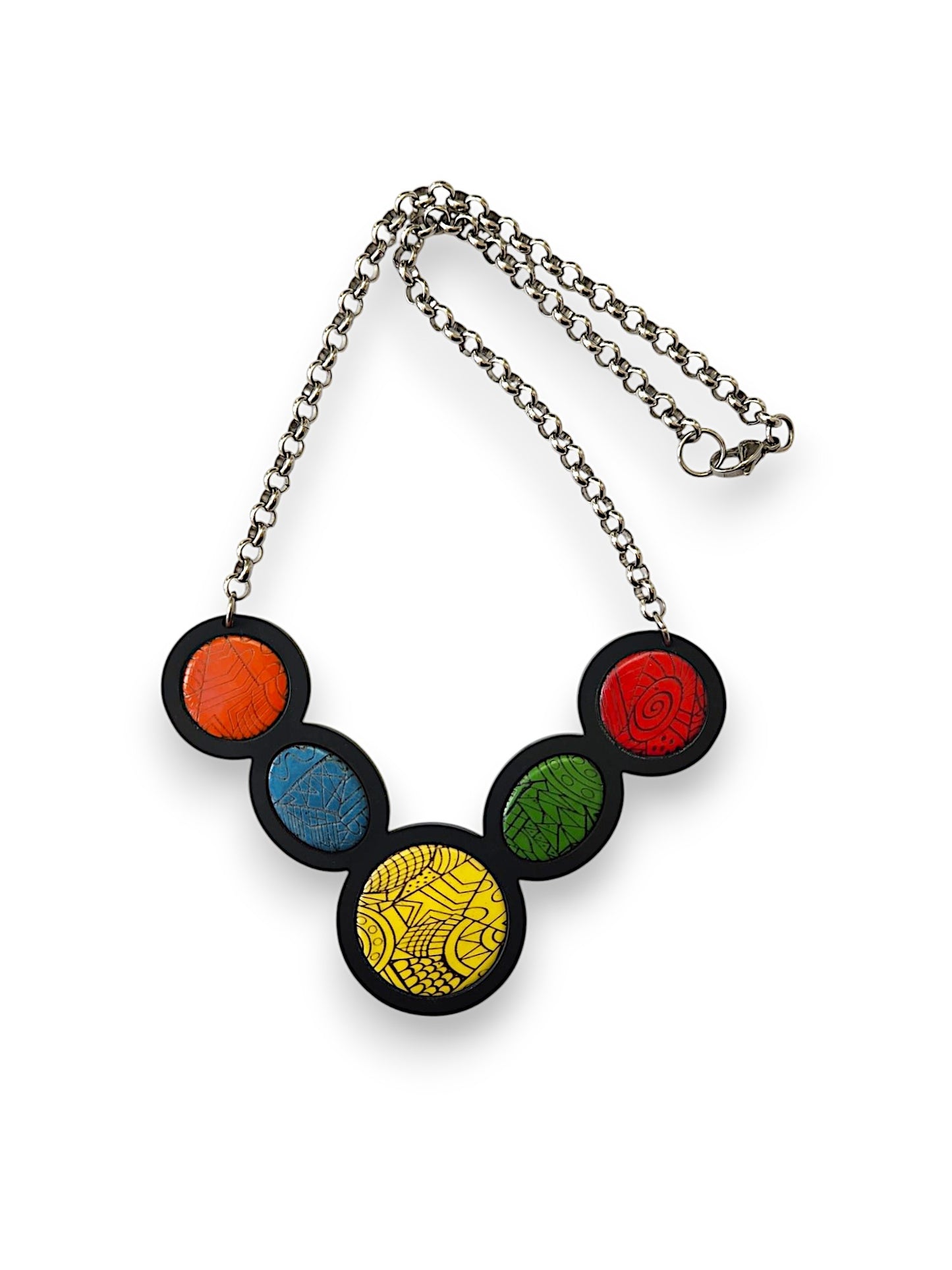 Lucite & Enamel Necklace