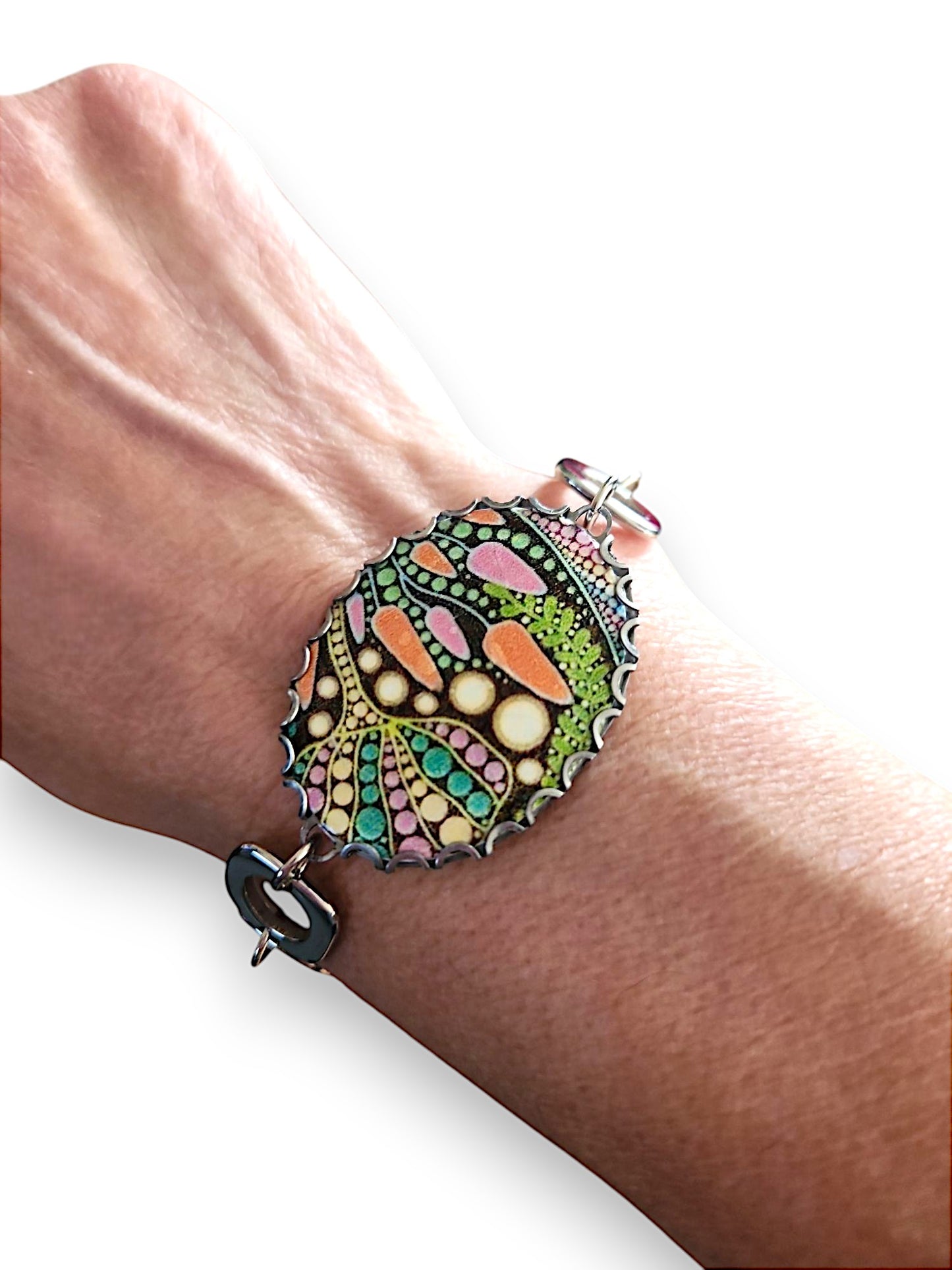 Stainless Doodle Dots Decal Bracelet