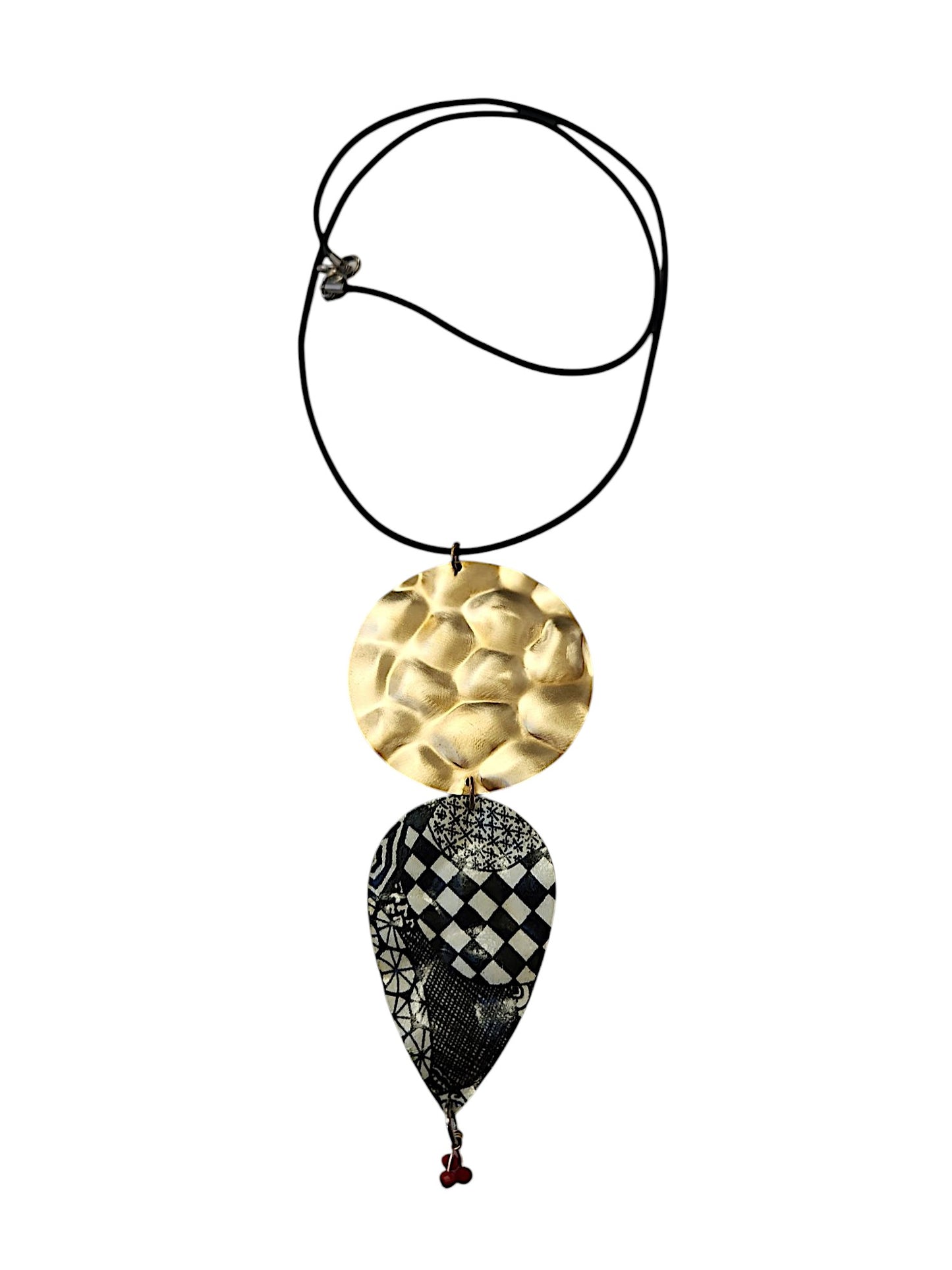 Patterned Brass & Decal Necklace