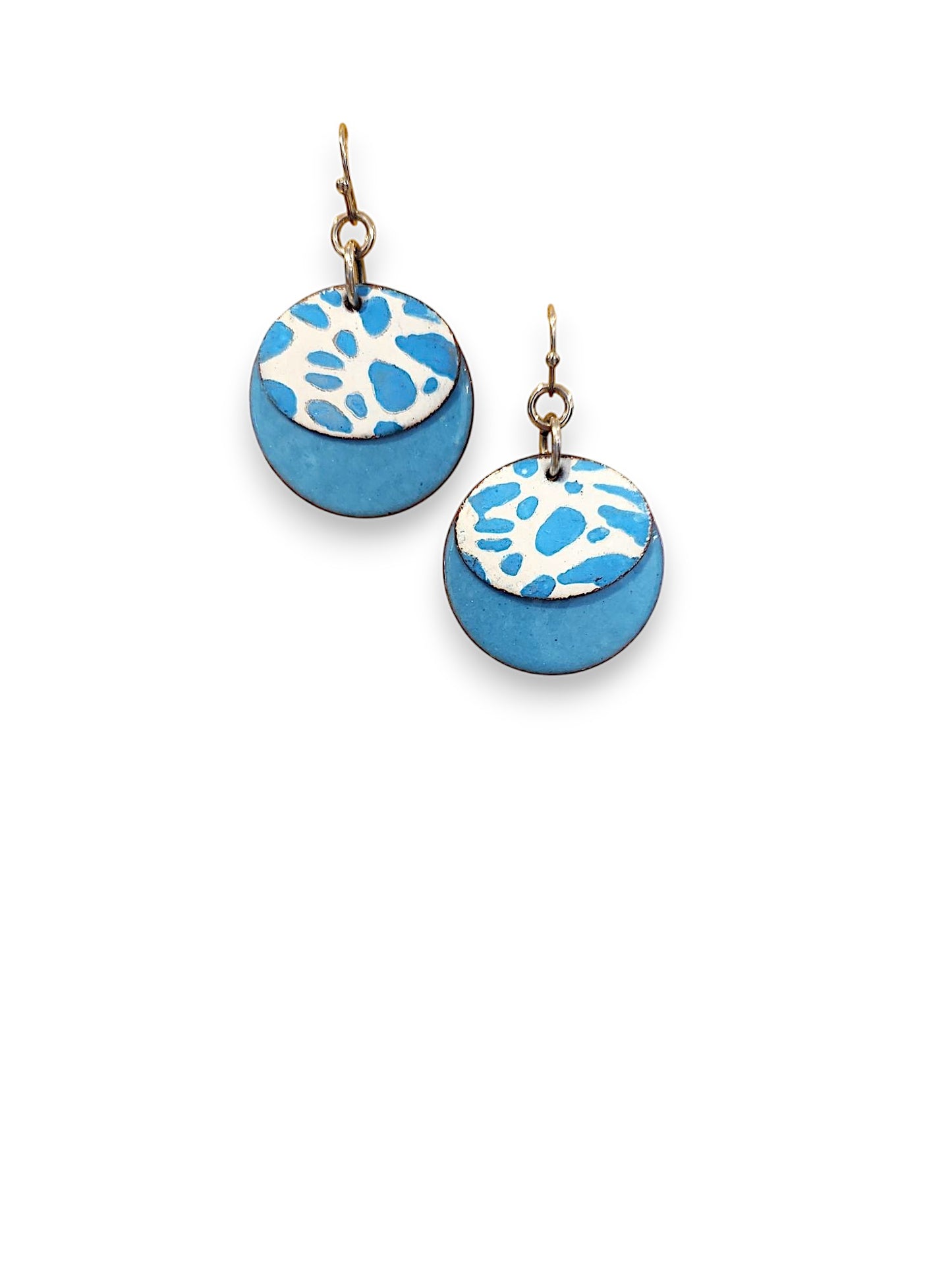 Blue & White Enamel Earrings