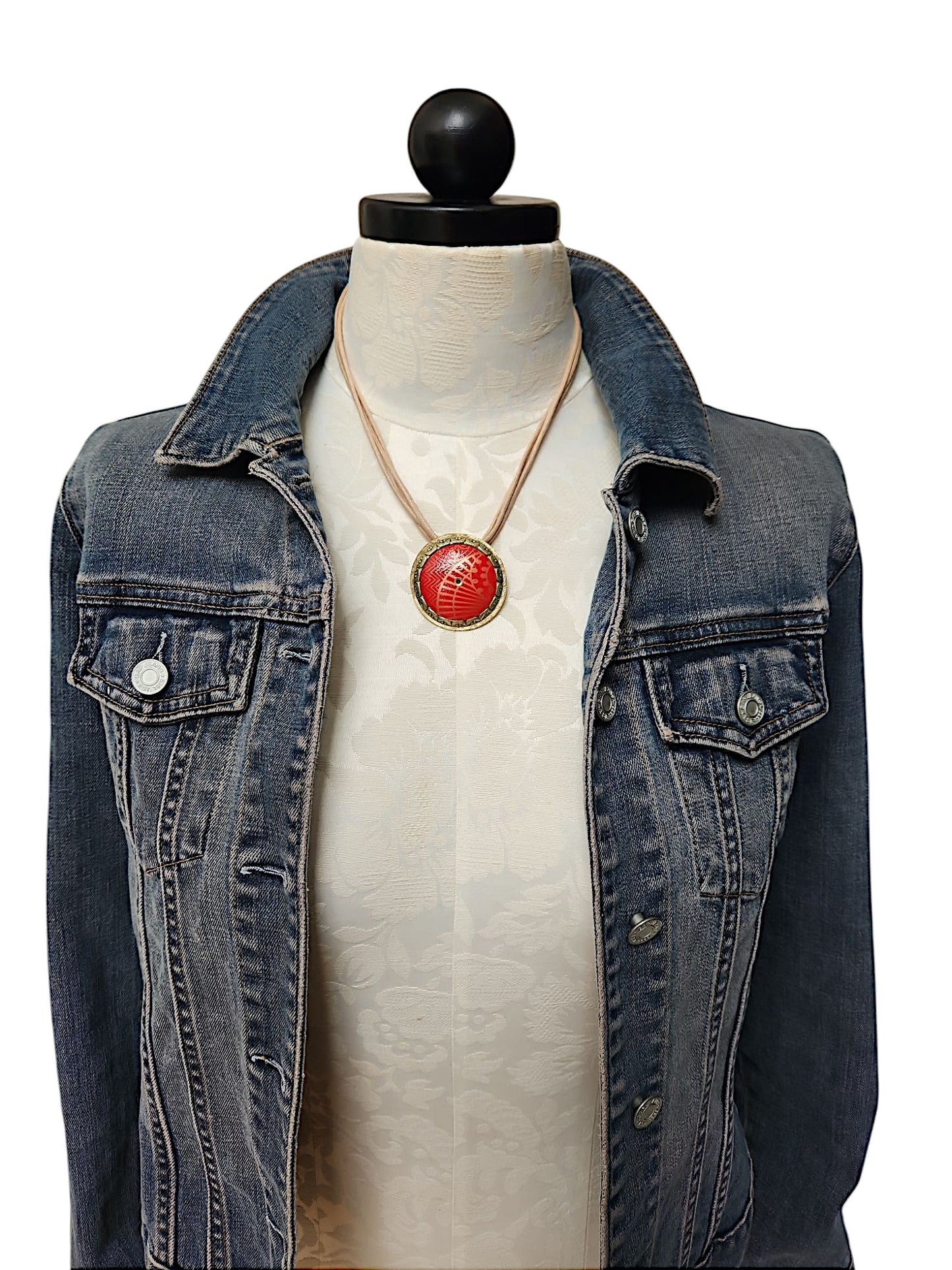 Patterned Brass Necklace