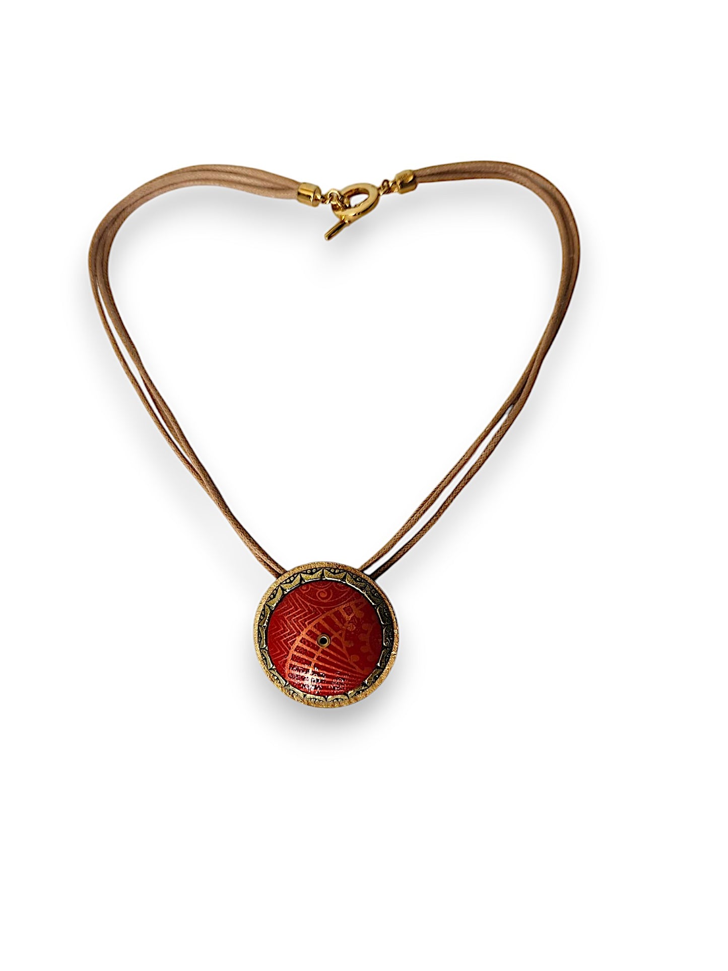 Patterned Brass Necklace