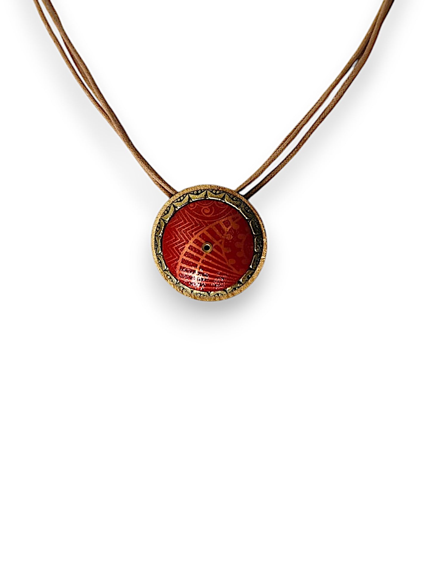 Patterned Brass Necklace