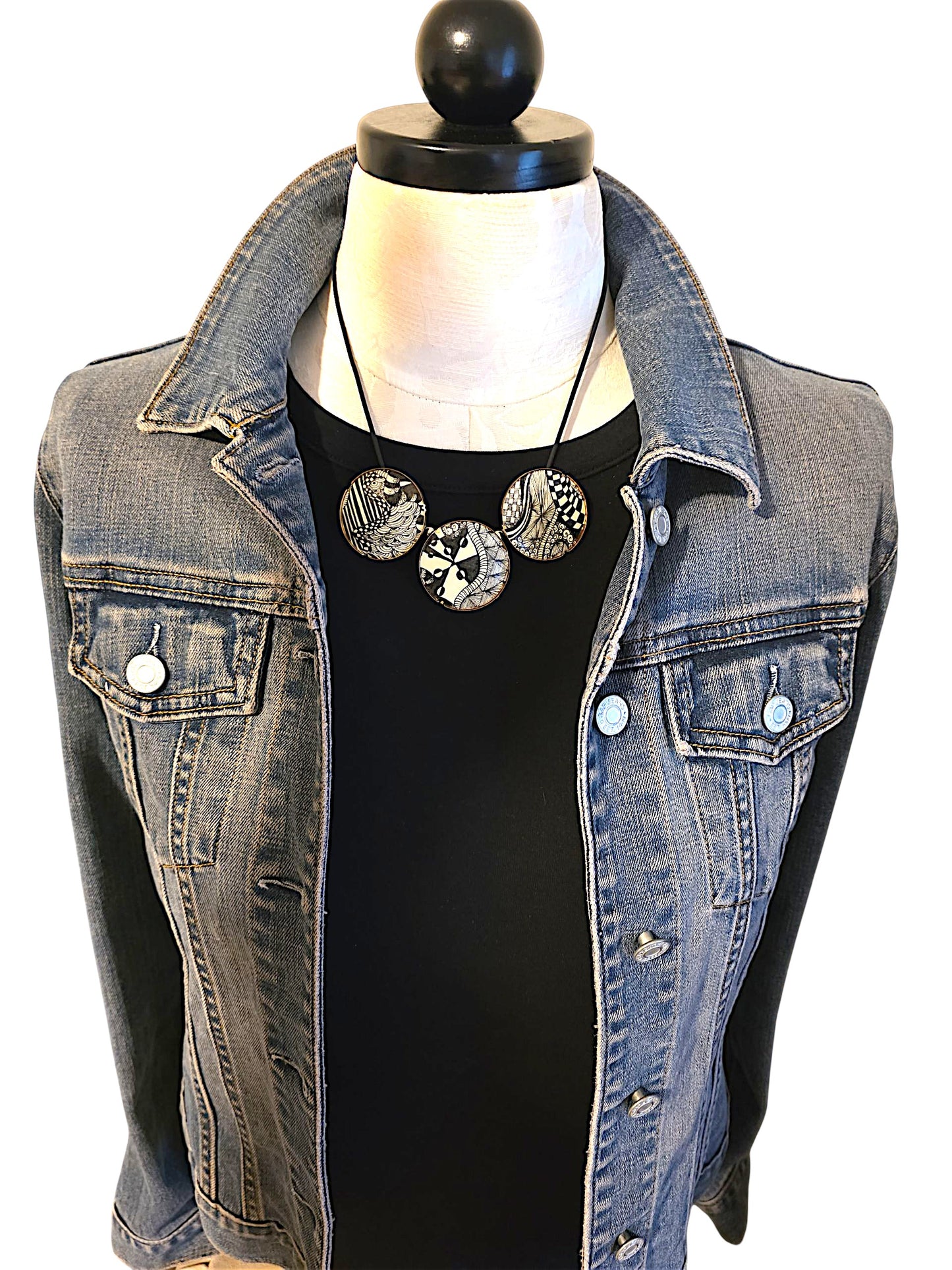 Brass Zentangle Necklace