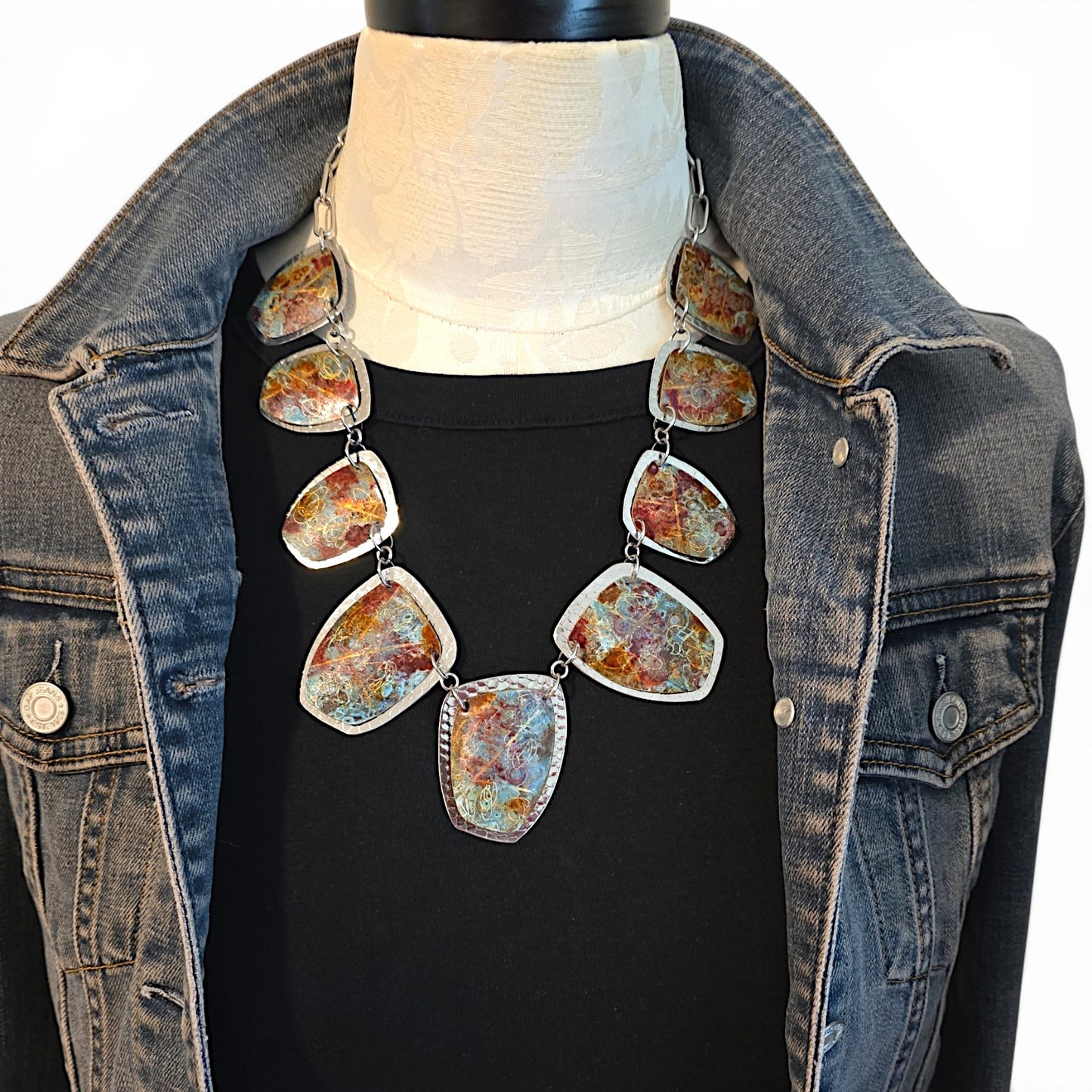 Artifacts Terracotta Shield Bib Necklace