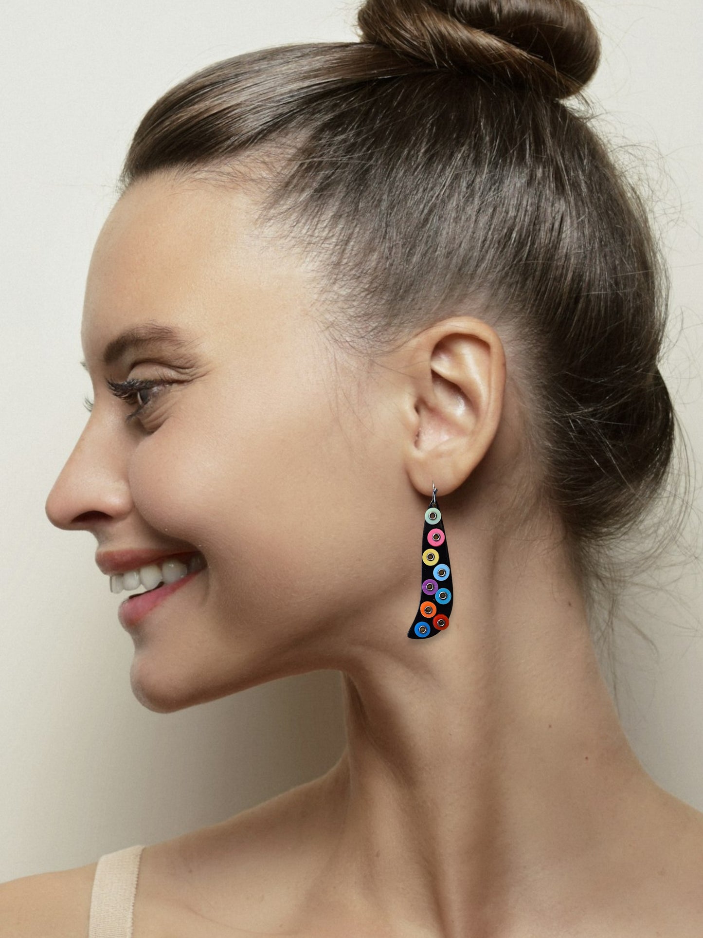 Multi-Color Confetti Curve Earrings