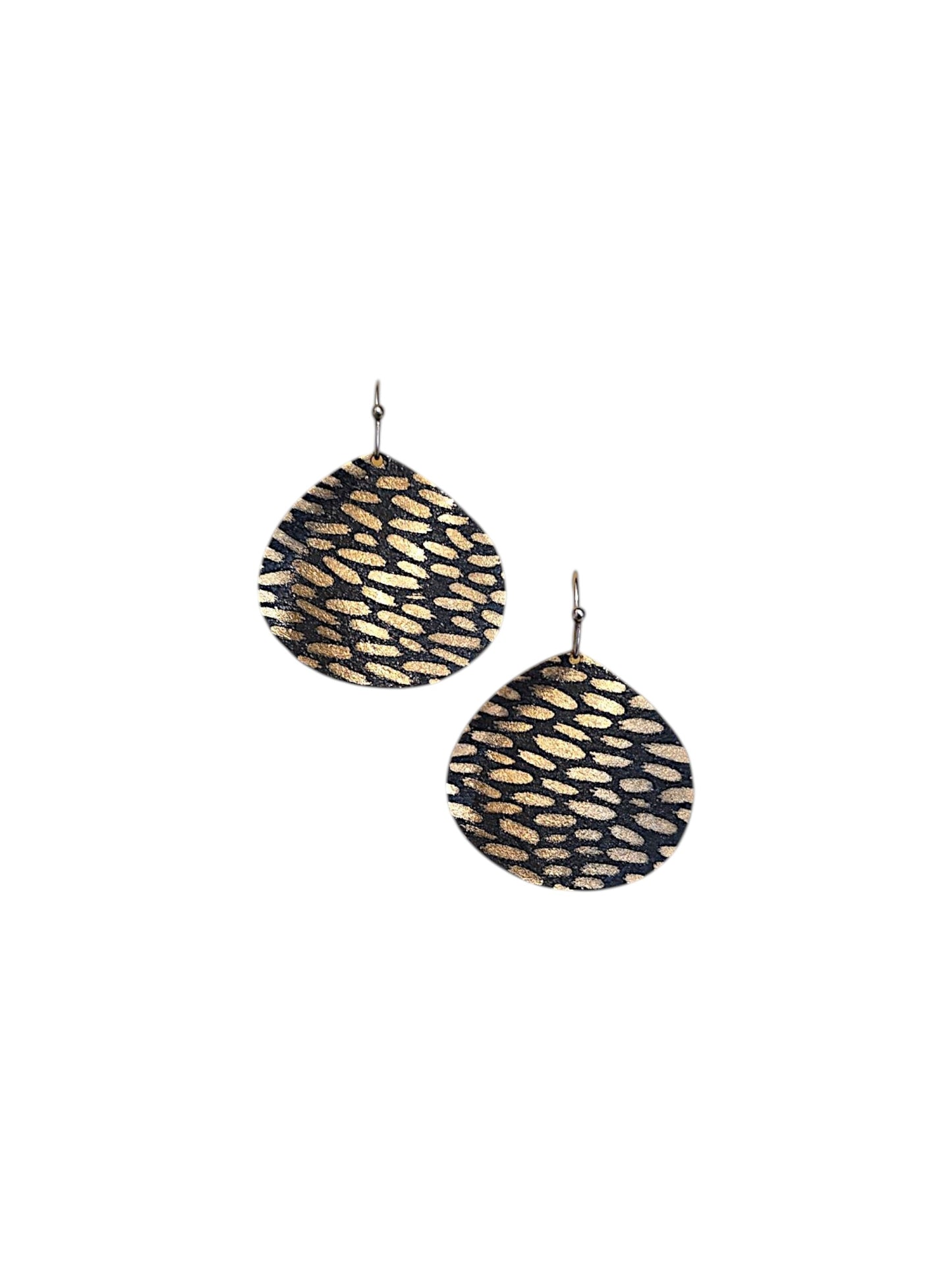 Golden Shimmer: Laser Engraved Brass Drop Earrings