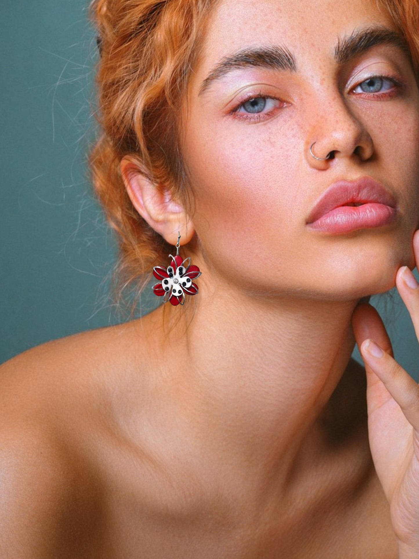 Fleur Crimson Bloom Earrings