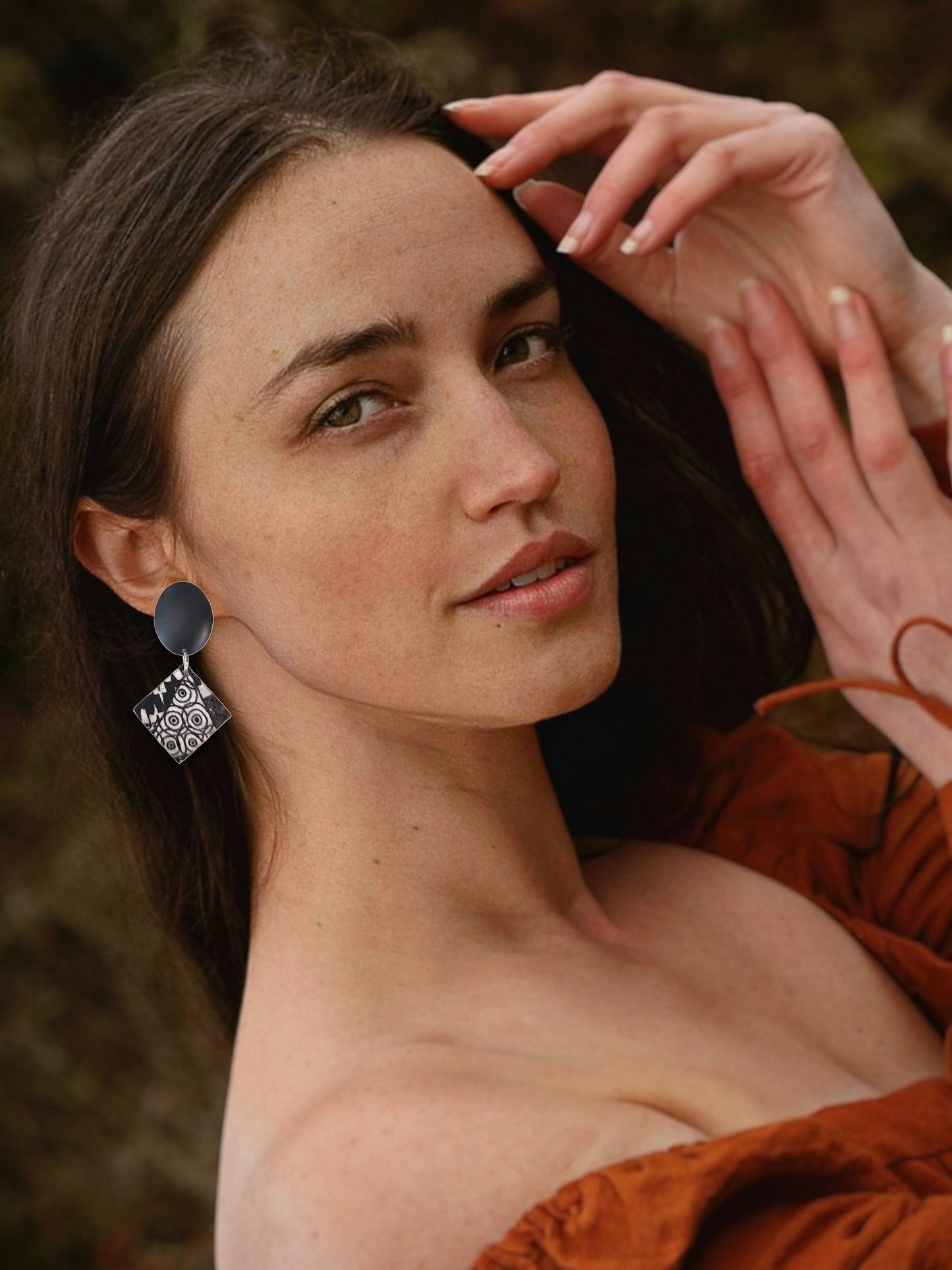 Monochrome Mosaic Earrings