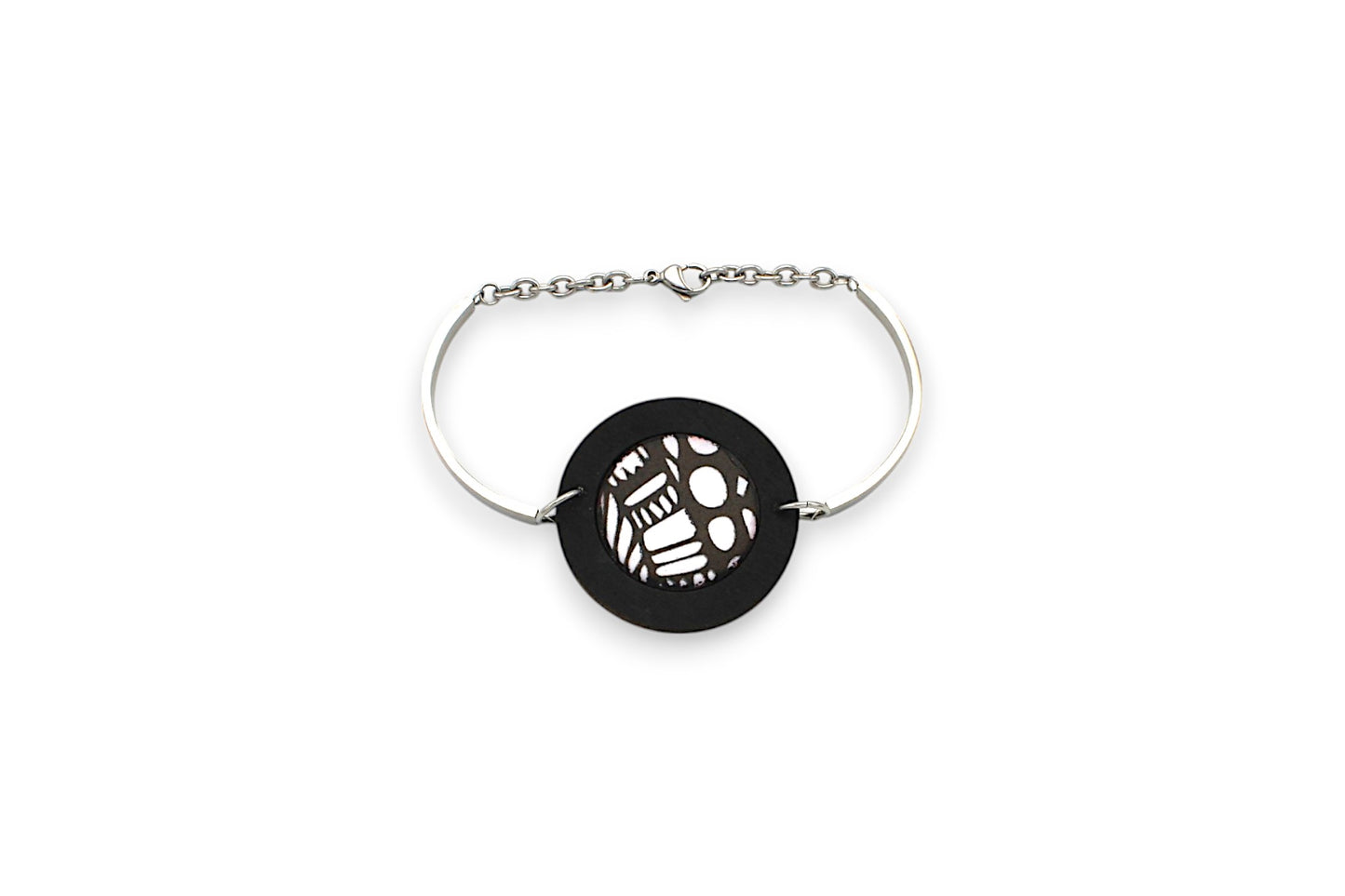 Black & White Engraved Bracelet