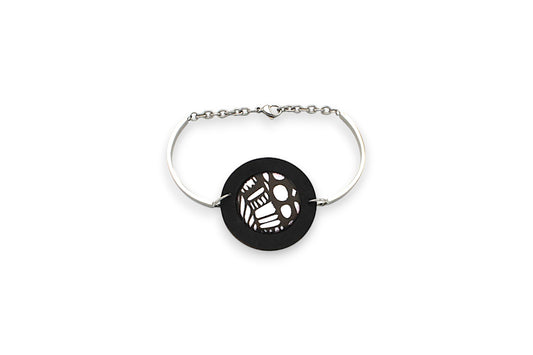 Black & White Engraved Bracelet