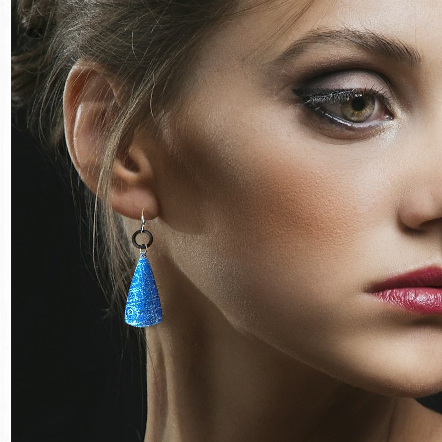 Cobalt Cone Drop Earrings - One of a Kind