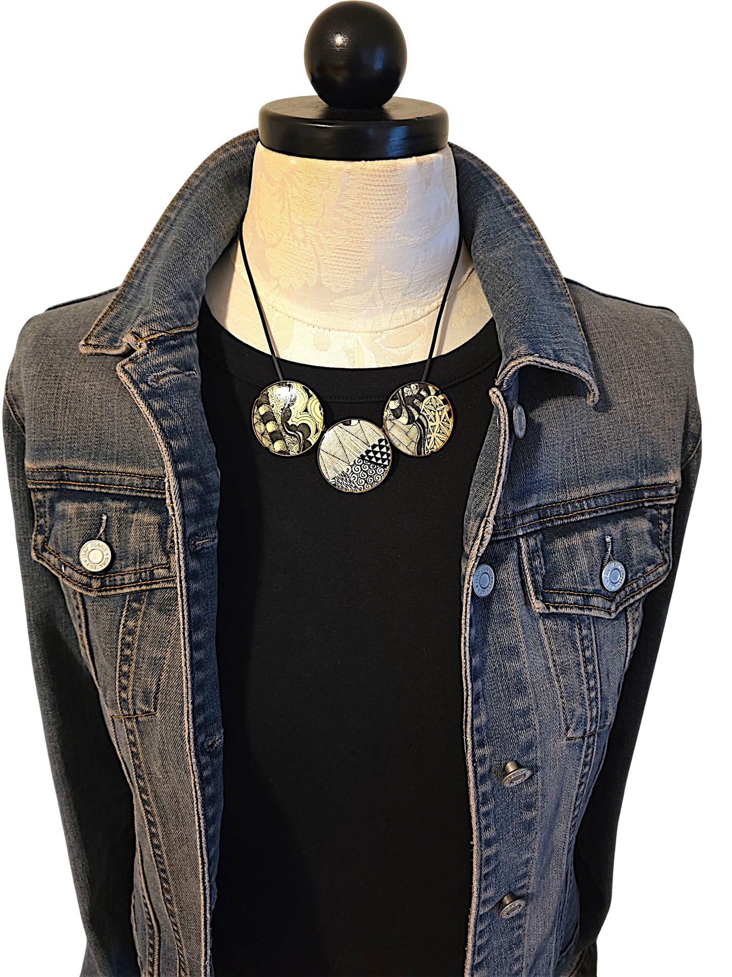 Brass Zentangle Necklace II