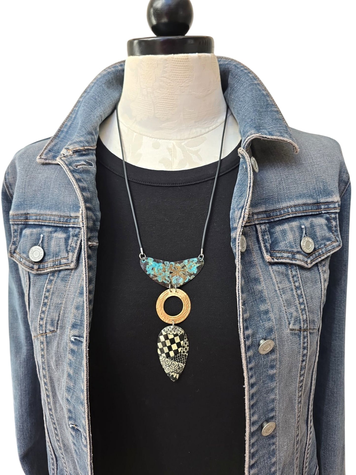 Relics Brass & Decal Necklace