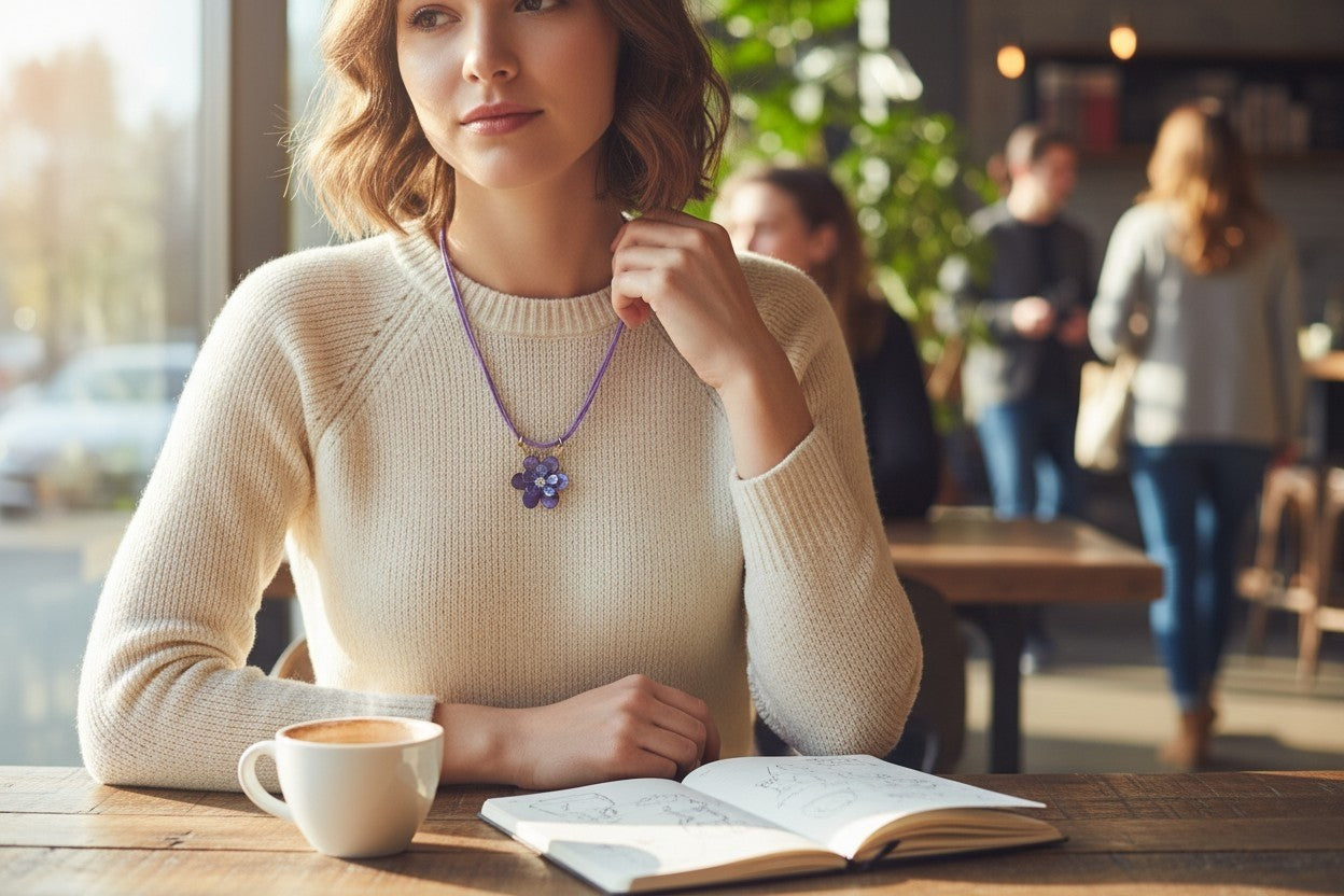 Petite Purple & Topaz Blossom Necklace