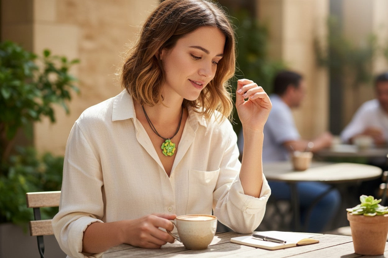 Lime & Yellow Blossom Necklace