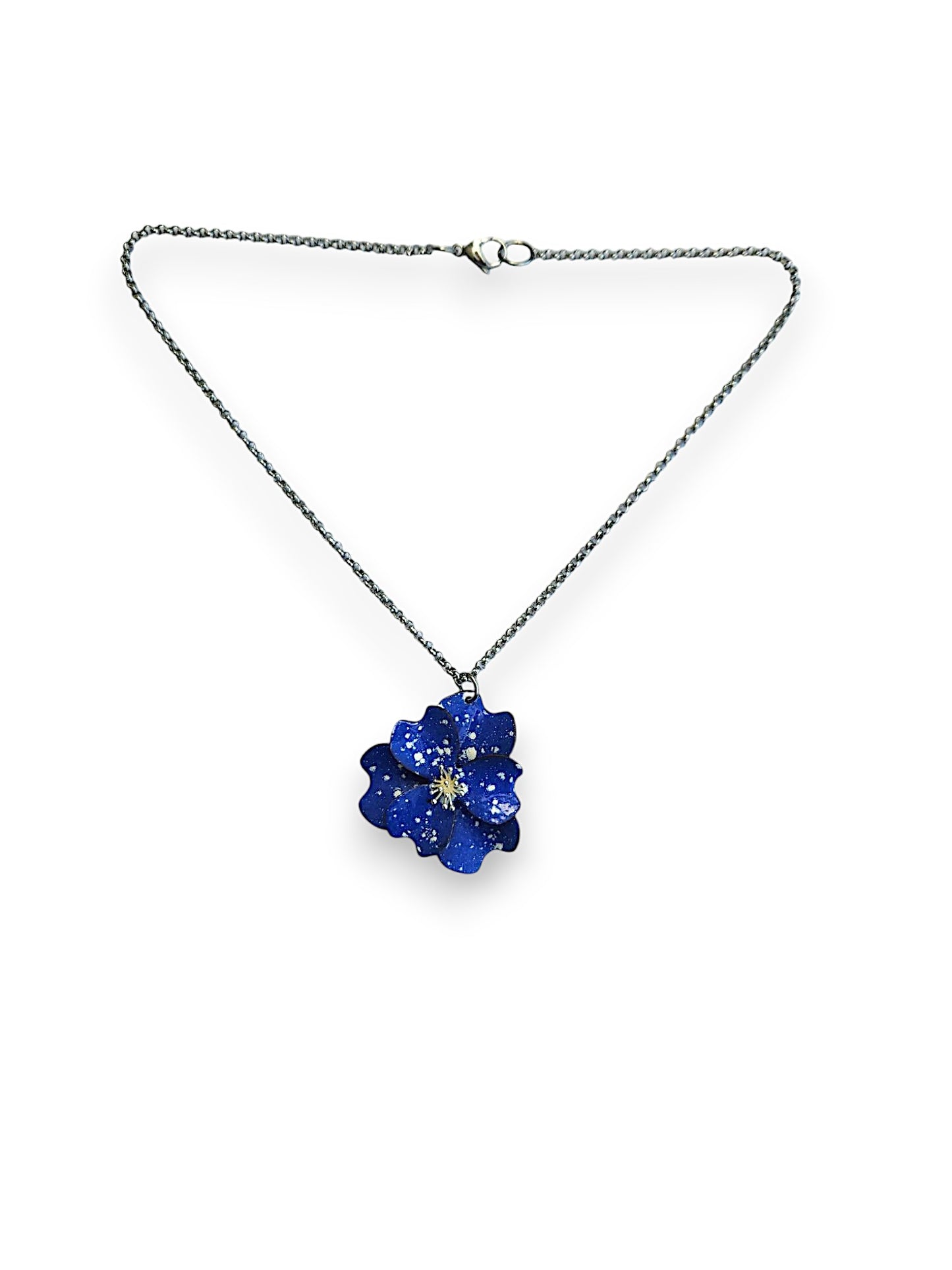 Single Blue Blossom Necklace