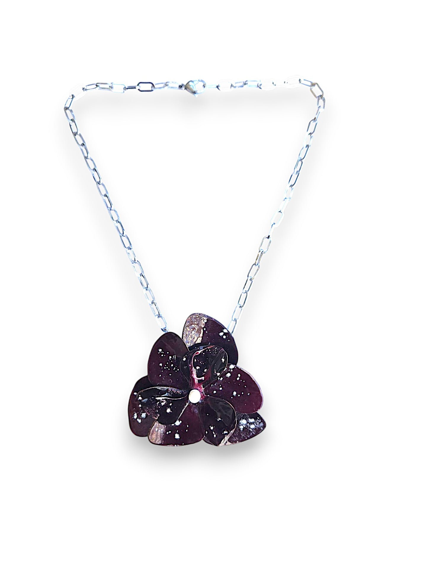 Single Dark Red Blossom Necklace