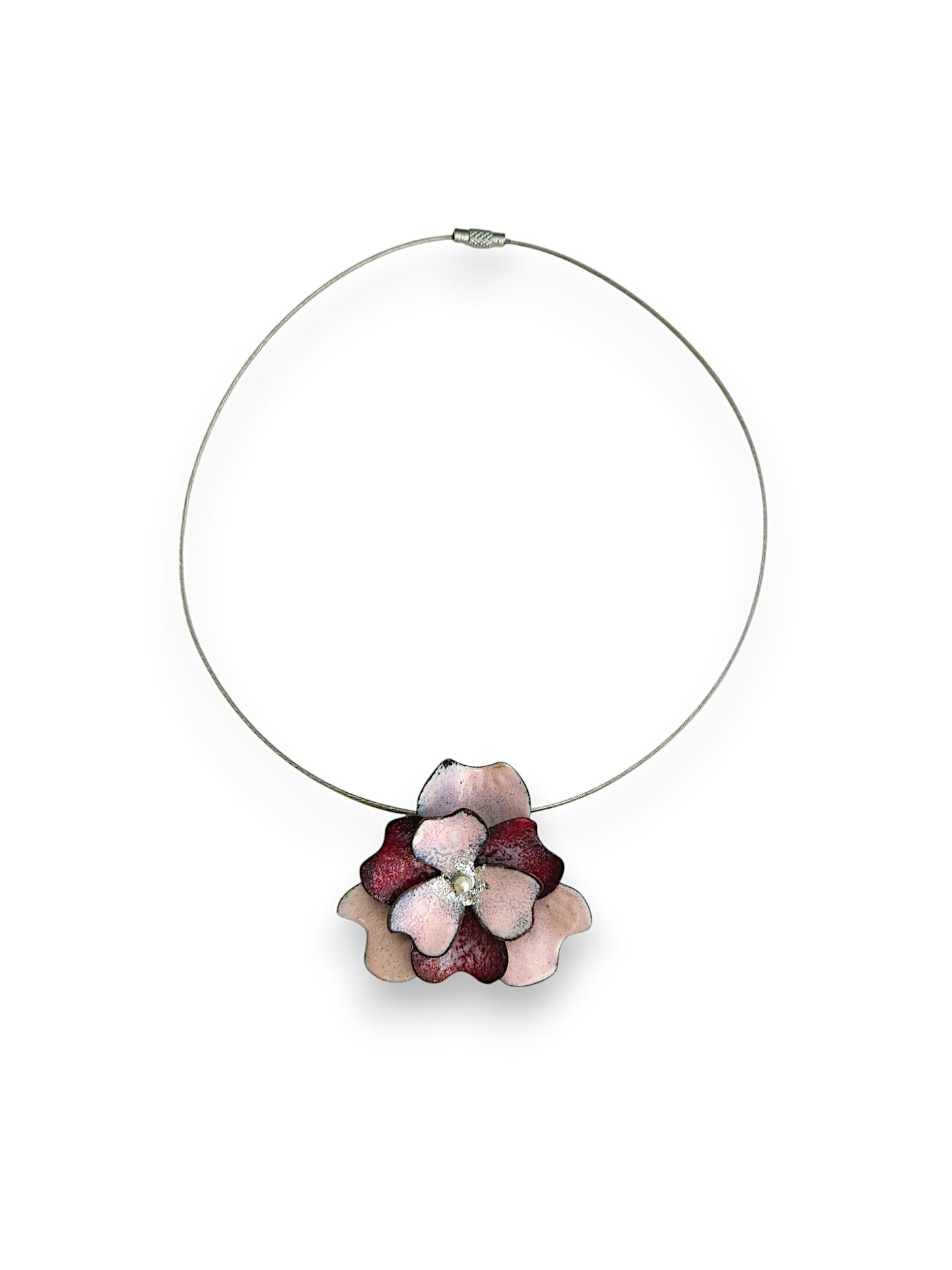 Red & Pink Single Blossom Necklace