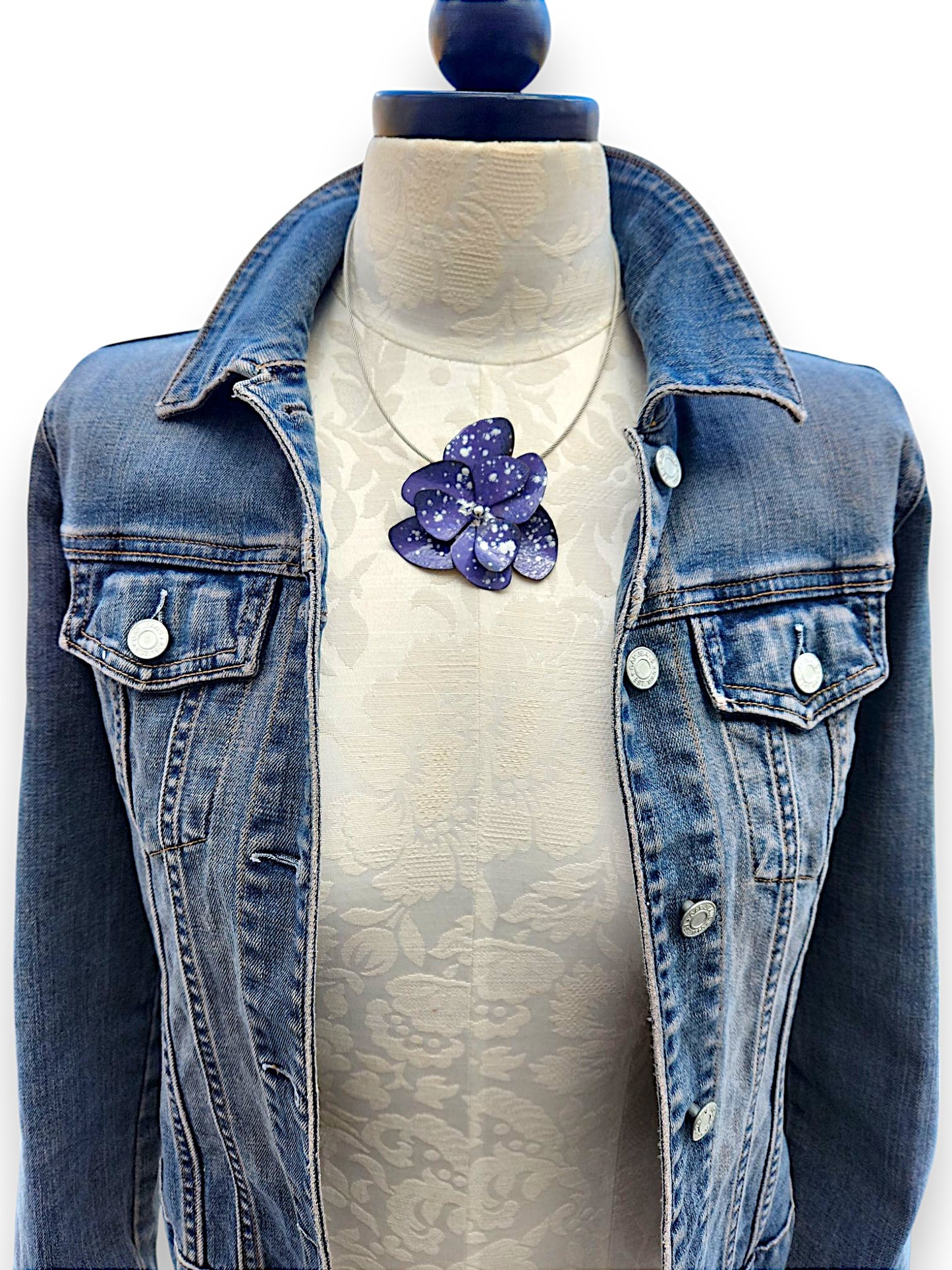 Large Purple Blossom Necklace