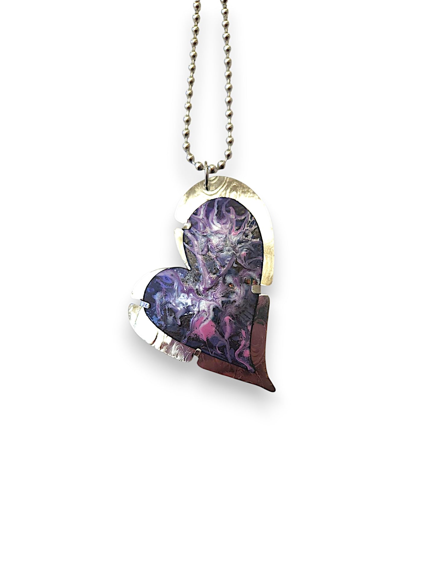 Purple Swirl Heart Necklace