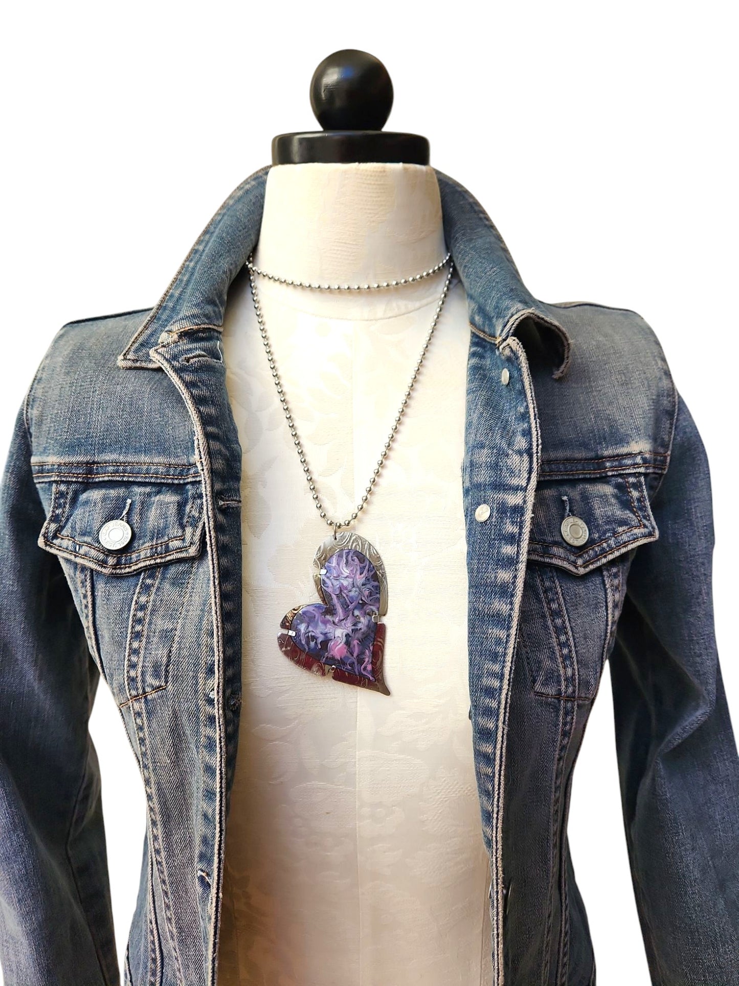 Purple Swirl Heart Necklace