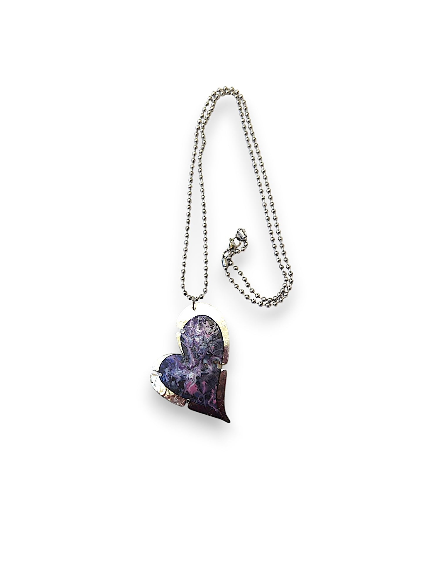 Purple Swirl Heart Necklace