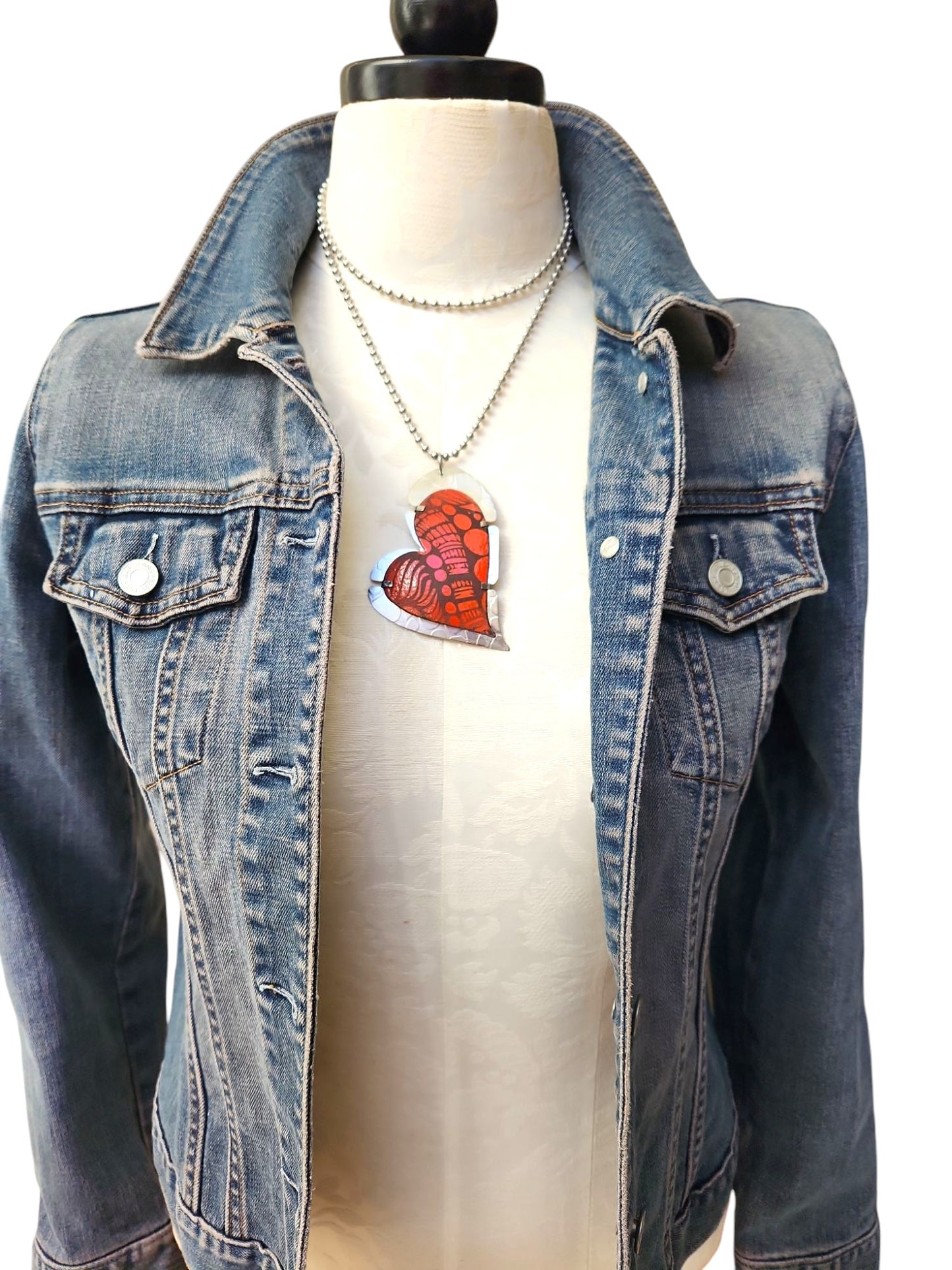 Red Engravedl Heart Necklace