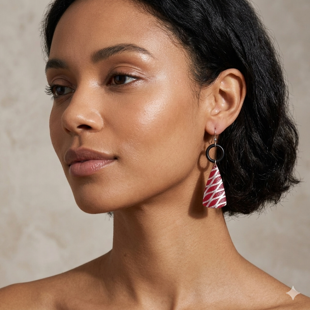 Crimson Tide Laser-Engraved Earrings