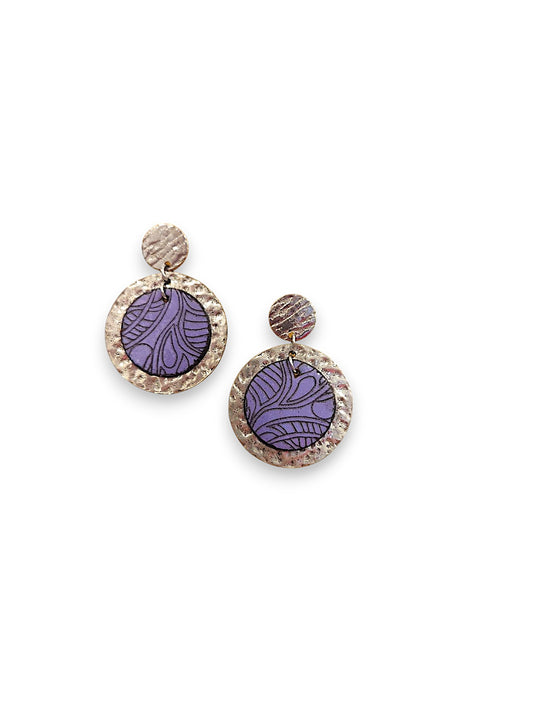Purple Laser Engraved Earrings