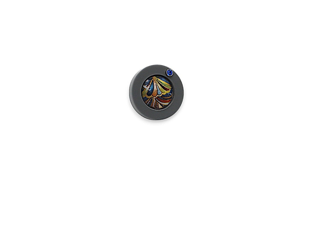 Lucite & Enamel Decal Ring II