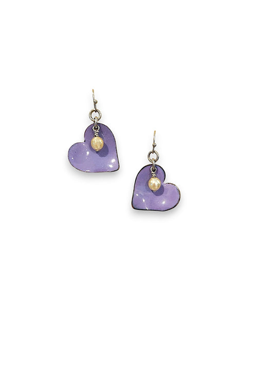 Purple Heart Earrings