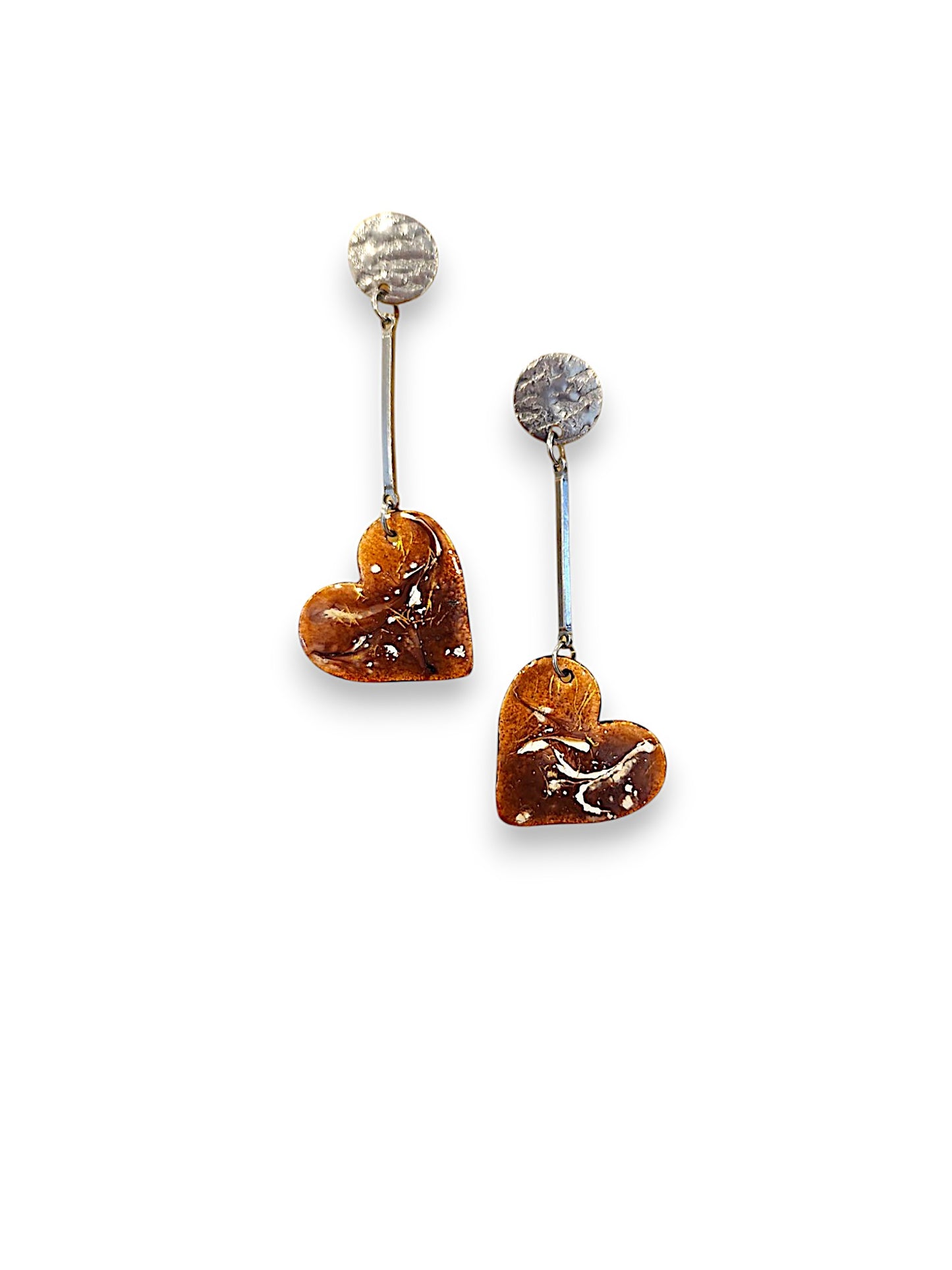 Golden Brown Heart Earrings
