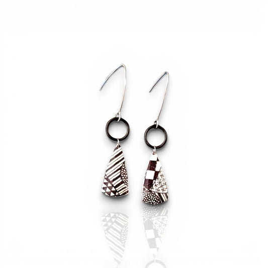 Black & White  Decal Earrings