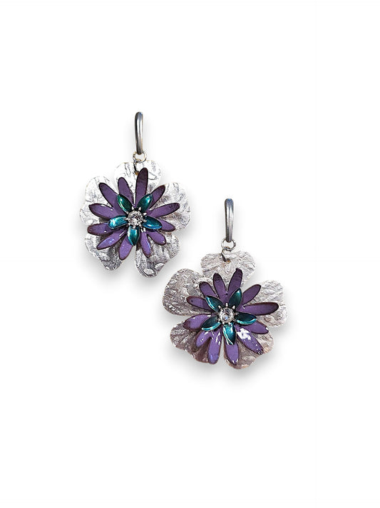 Fleur Purple & Blue Earrings