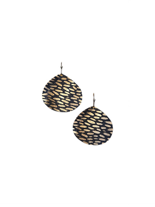 Golden Shimmer: Laser Engraved Brass Drop Earrings