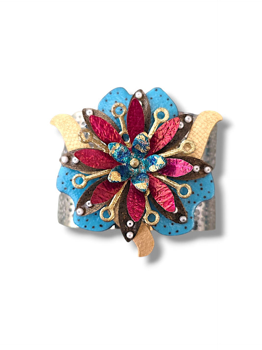 Fleur Blue & Magenta Cuff Bracelet