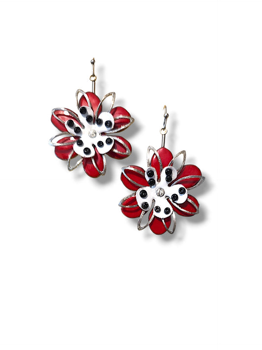 Fleur Crimson Bloom Earrings