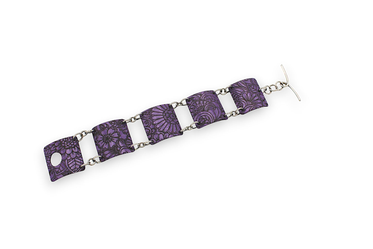 Purple & Black Engraved Bracelet