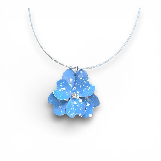 Single Blue & Topaz Blossom Necklace