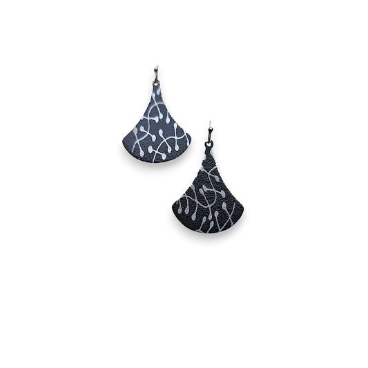 Laser Engraved Fan Earrings