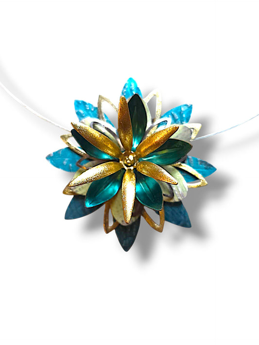 Fleur Blue & Gold Necklace