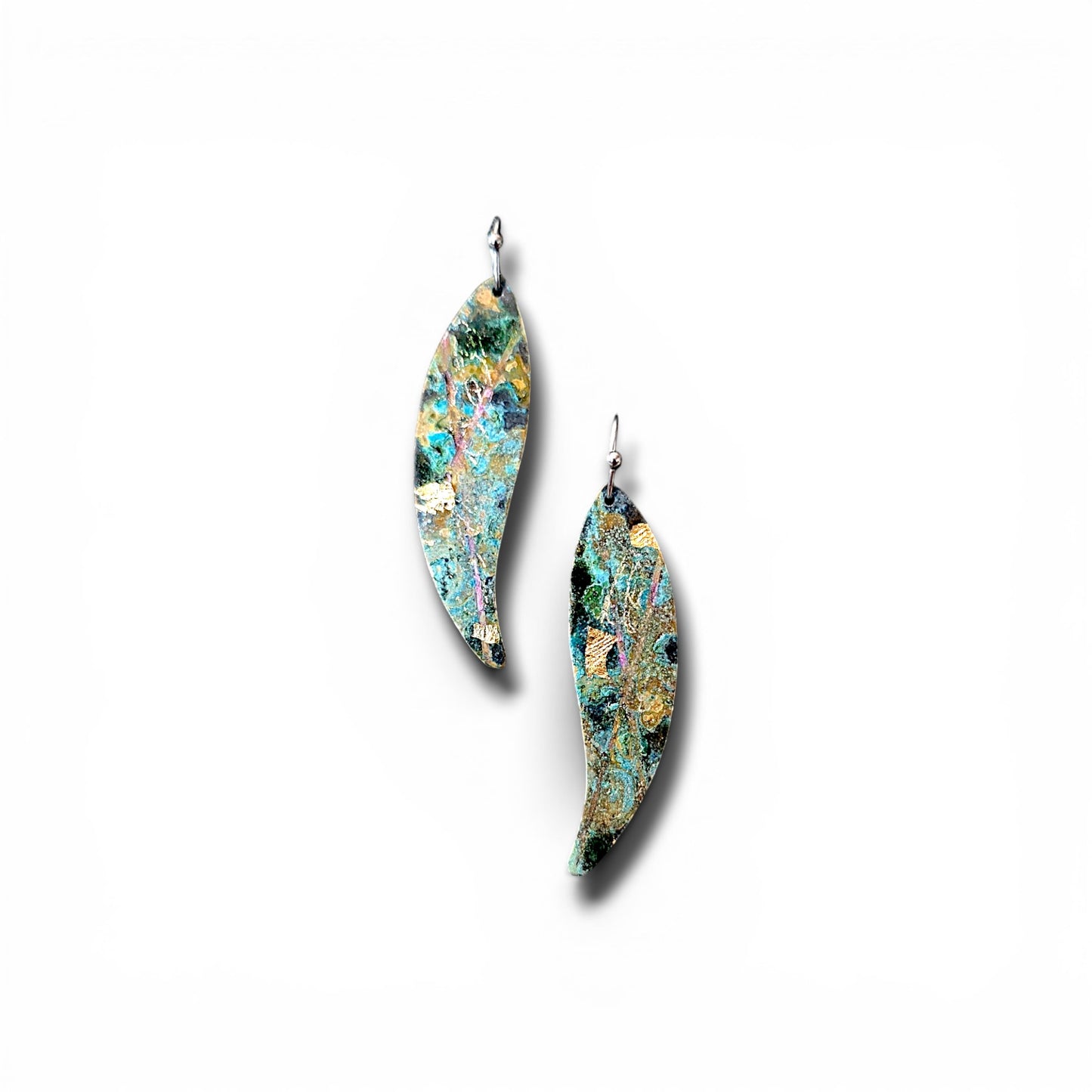The Speckled Teardrop: Patinated Brass Statement Earrings