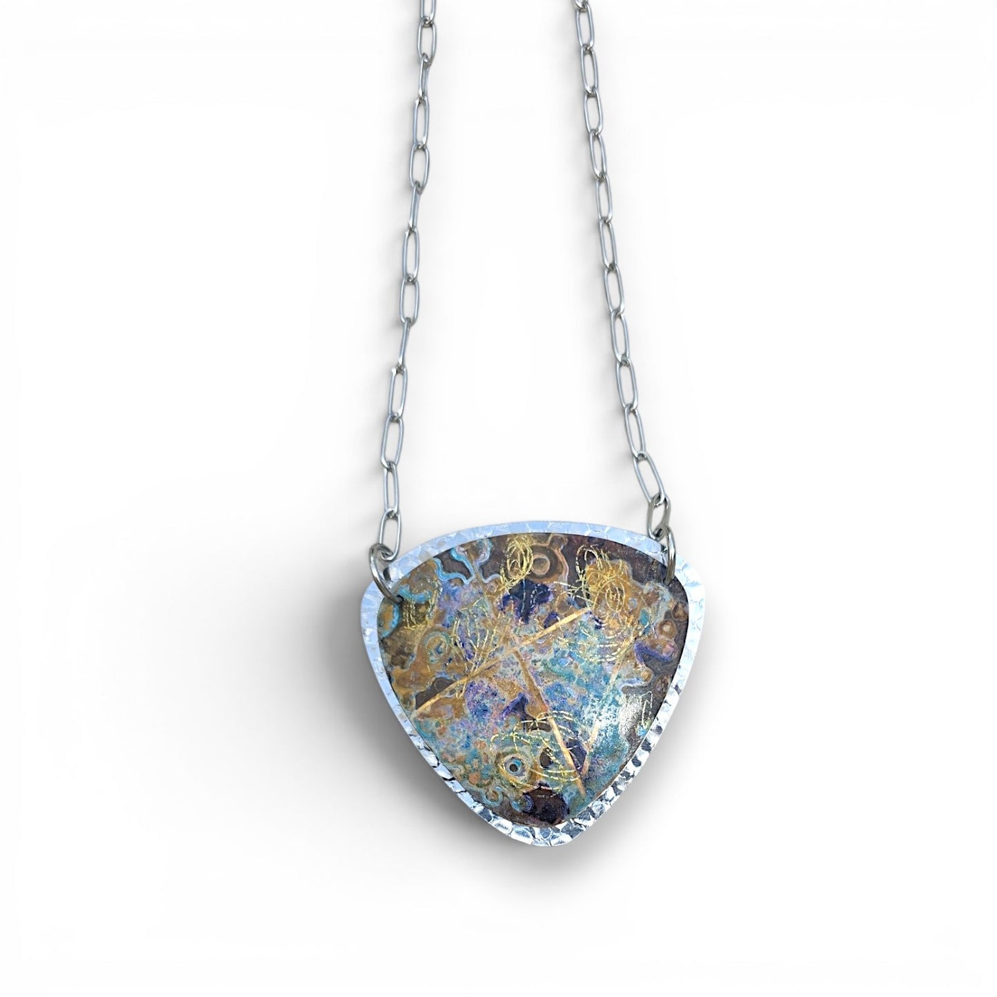 Artifacts Ochre & Azure Shield Pendant