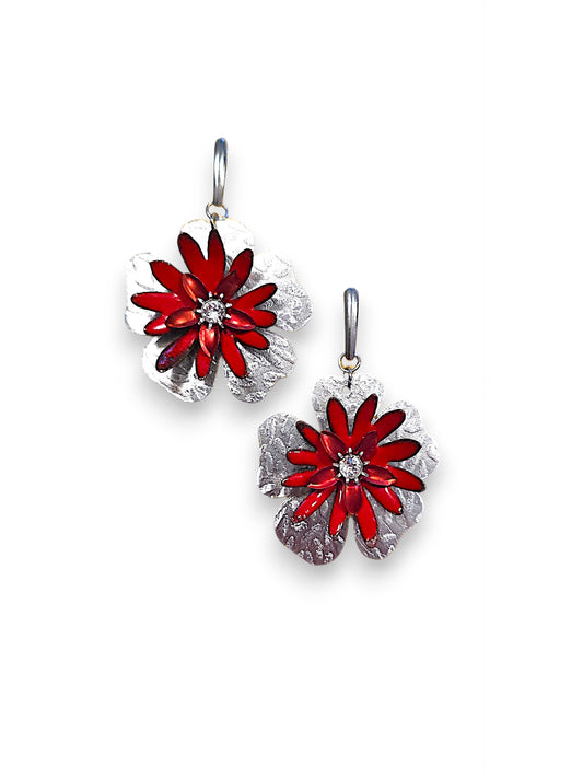Fleur Red Earrings