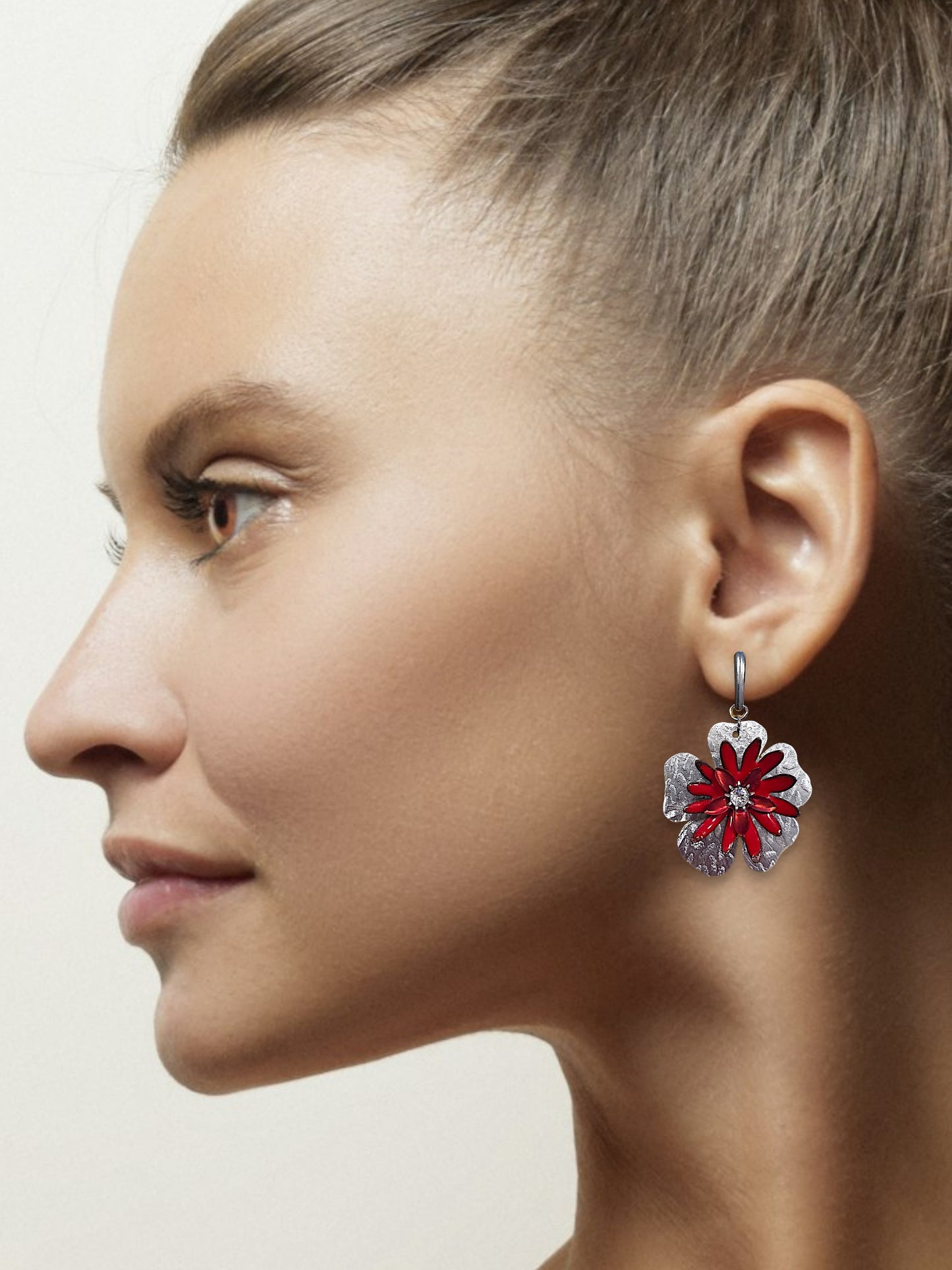 Fleur Red Earrings