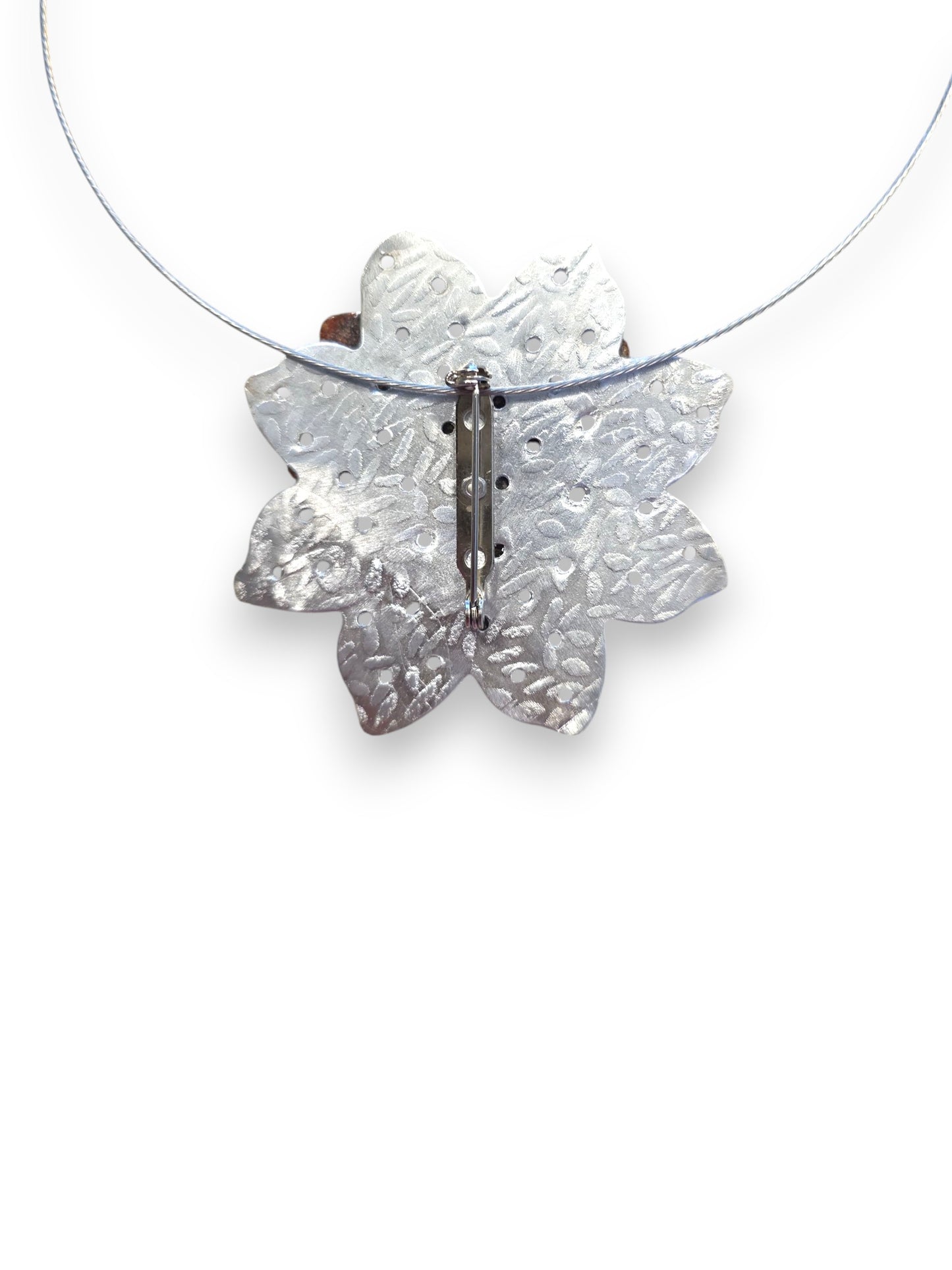 Fleur Red & Silver Necklace