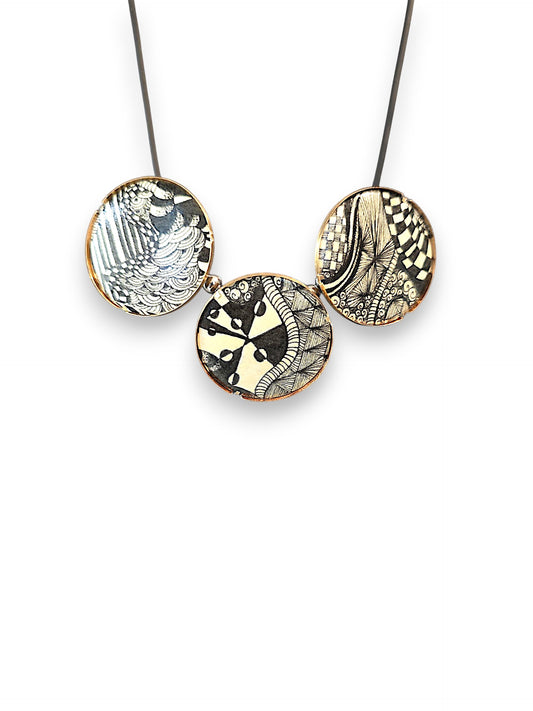 Brass Zentangle Necklace