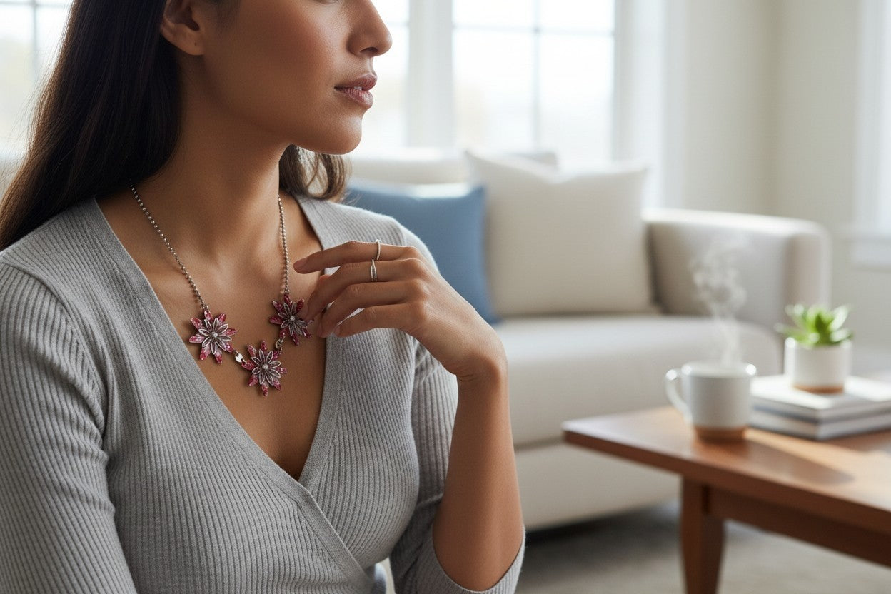 Red Blossoms Necklace