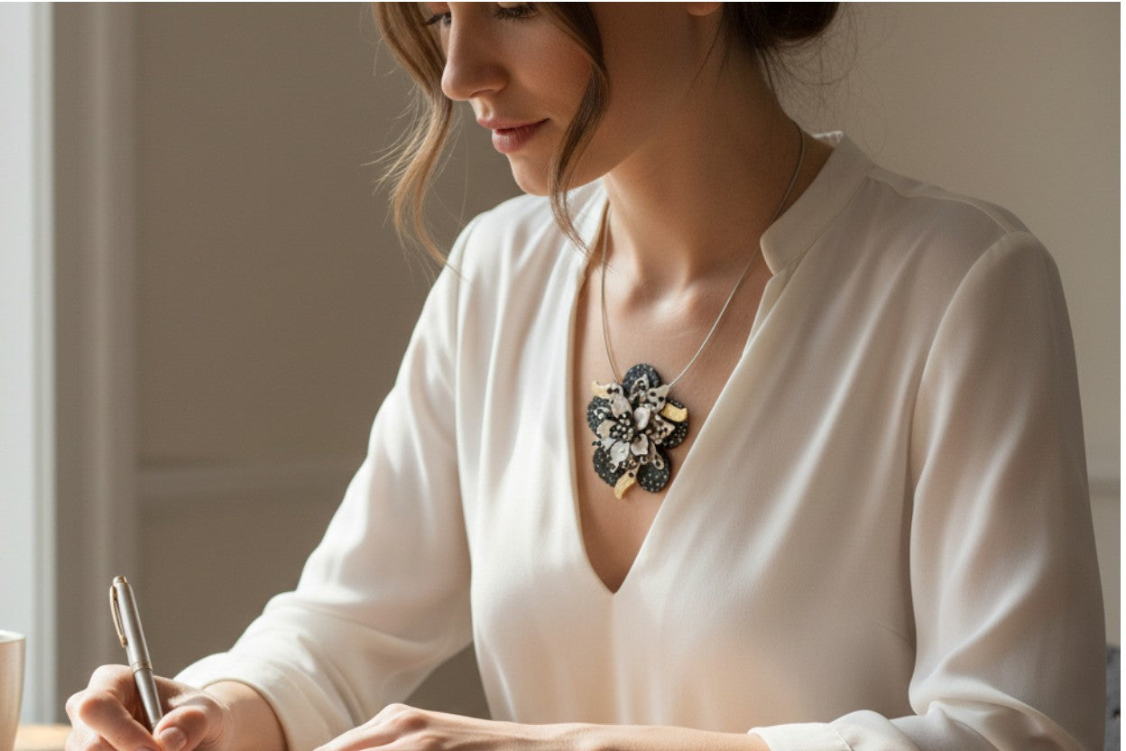 Fleur Black & White Necklace